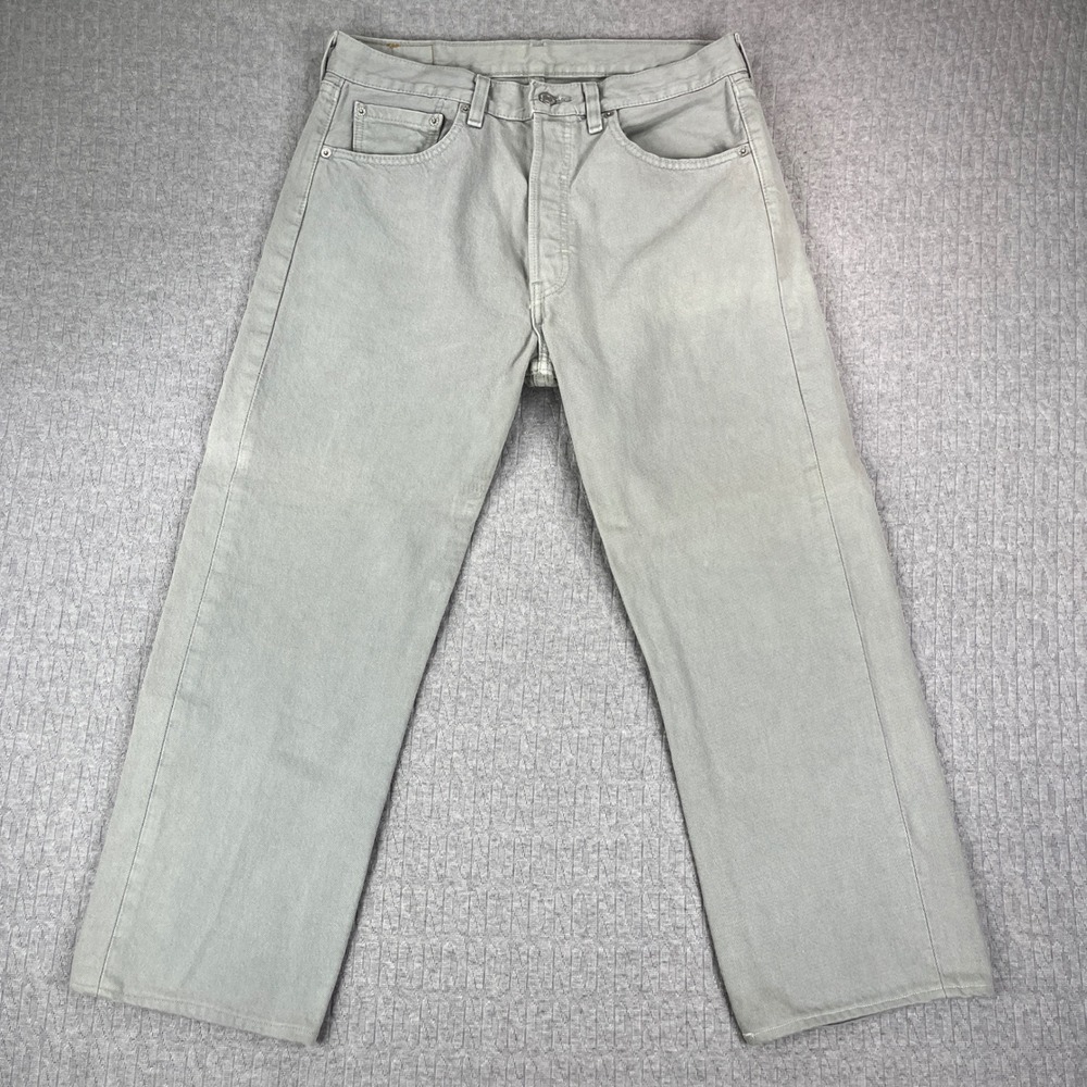 Vintage Levi 501 Made In USA 2001 Jeans Men 33x30 Gray Straight Leg Denim Pants